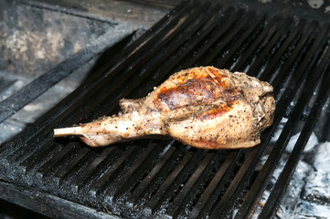 cooking in a restaurant kitchen grilled rabbit