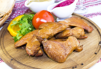 chicken wings on the table in a restaurant