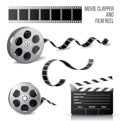 Naklejka premium movie clapper and film reel