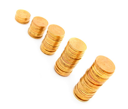 The diagramme from gold coins.