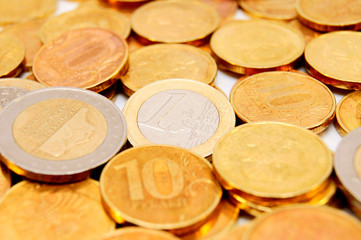 Background. Many gold coins.