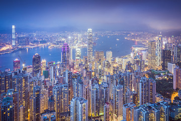 Naklejka premium Hong Kong China City Skyline