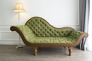 Green sofa with luxurious look