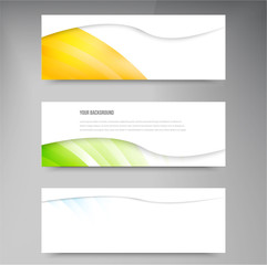 Set of modern vector banners with lines