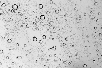 Drops of water on glass