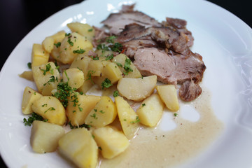 Roast pork with potatoes