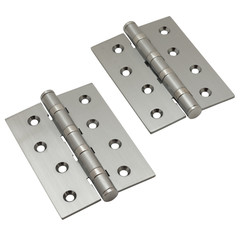 Brushed metal door hinges