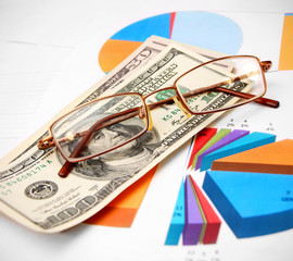 Glasses and dollars on graphs.