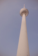 Vintage photography of TV tower Alexanderplatz