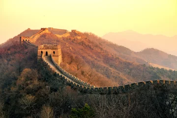 Photo sur Plexiglas Mur chinois Great Wall sunset