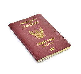 Thailand passport on white background