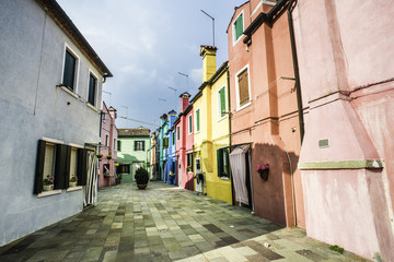 Multicolored houses in Venice
