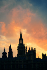 Fototapeta na wymiar Westminster Palace silhouette