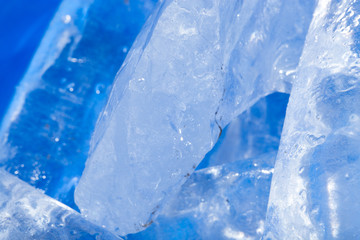 background of cold blue ice