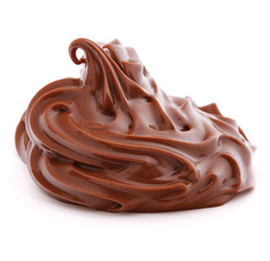 Chocolate cream swirl isolated on white background cutout
