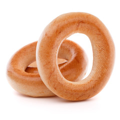 bread ring or baranka  isolated on white background cutout