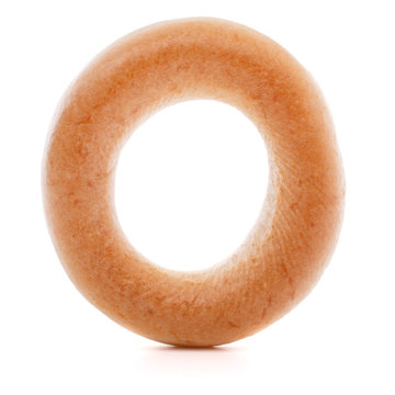 bread ring or baranka  isolated on white background cutout