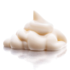Mayonnaise swirl  isolated on white background cutout