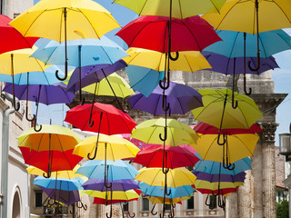 Fototapeta na wymiar Multicolored umbrellas