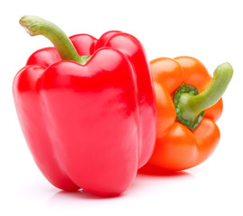 Sweet bell pepper isolated on white background cutout