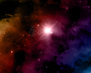 Fototapeta na wymiar Space background with nebula