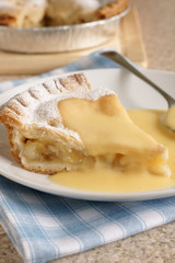 Apple pie and custard a traditional British dessert