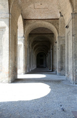 Fototapeta na wymiar Parma, Italy, Palace of Pilotta, the arches
