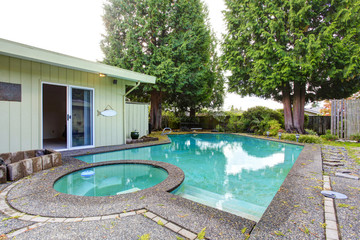 Backyard with swimming pool