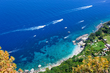 View of the coast of the island of Capri
