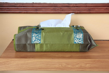 Naklejka premium Silk Tissue Box Cover Handmade from Thailand.