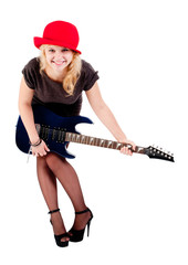 Fototapeta premium Attractive girl with guitar