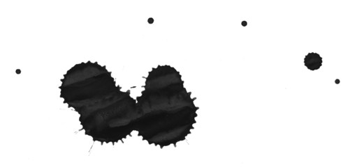 Black splashes. On a white background.