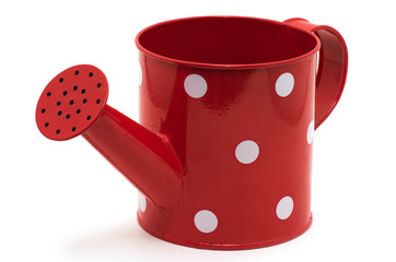 red polka dot watering