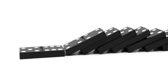 Dominoes on a white background.