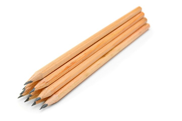 Pencils on a white background.
