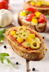 Bruschettas on the table