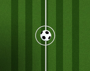 Obraz premium soccer field center and ball top view background