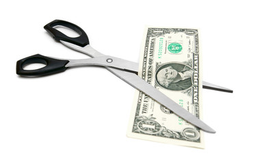 Scissors and money.