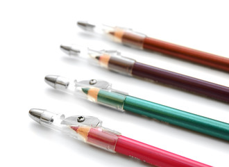 Pencils cosmetic. On a white background.