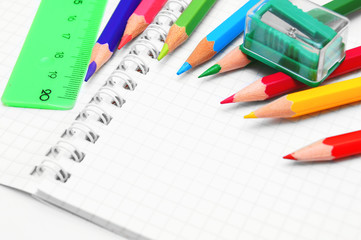 pencils, ruler and eraser