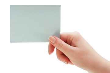 Obraz premium Hand and sticker on a white background