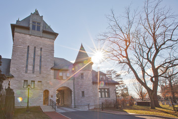 Castle entrance to a cemetery