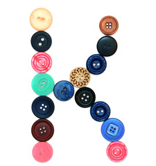 The alphabet from buttons for sewing.