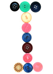 The alphabet from buttons for sewing.