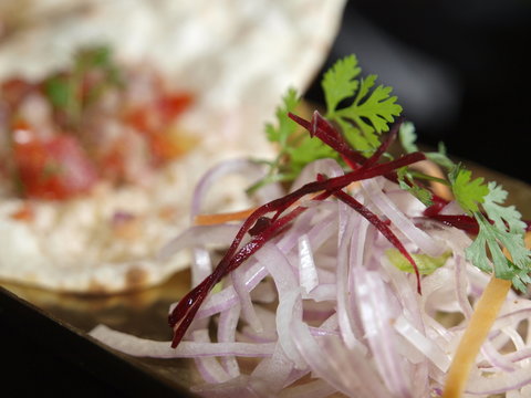 Comida vegetariana en Delhi (India)