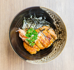 Teriyaki chicken on rice