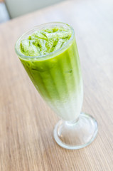 Iced green tea latte