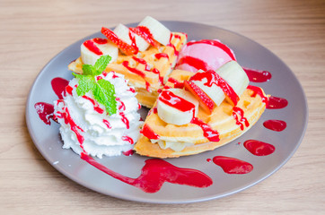 Strawberry banana pancake