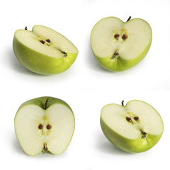 Sliced green apple