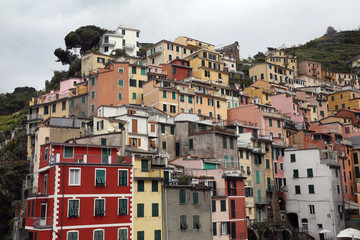 Fototapeta na wymiar Riomaggiore, Italy, one of the Cinque Terre villages